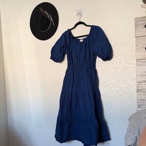 A new day blue tea length Dress